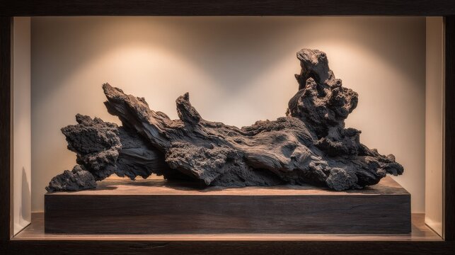 Ancient Bog Oak Wood Displayed, Preserved for Centuries in Dark, Dense Anaerobic Environment