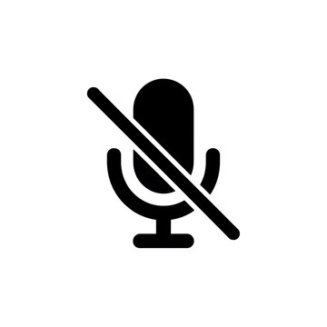 Black microphone muted icon symbol