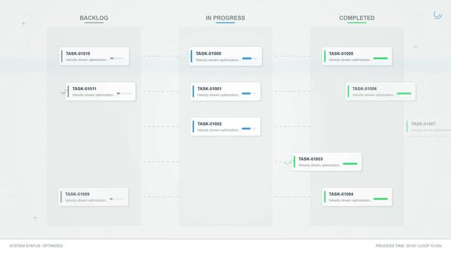 Agile Project Management Dashboard Showing Task Progression and Workflow Optimization