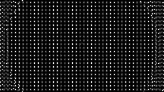 Abstract white led dot grid pattern with glowing digital particles, futuristic technology background