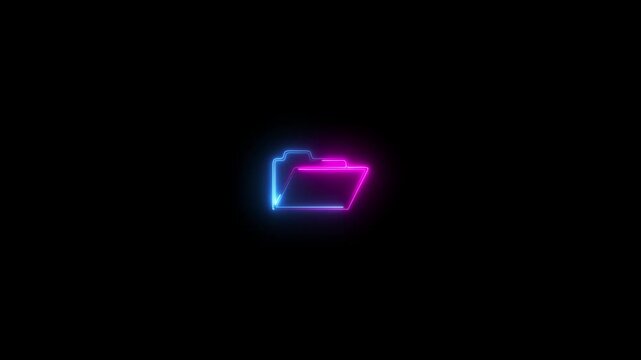 Paper icon, Document icon, Flat folder icon video animation. Open folder and close folder. Folders with documents. Four Folders icons. 4k video.