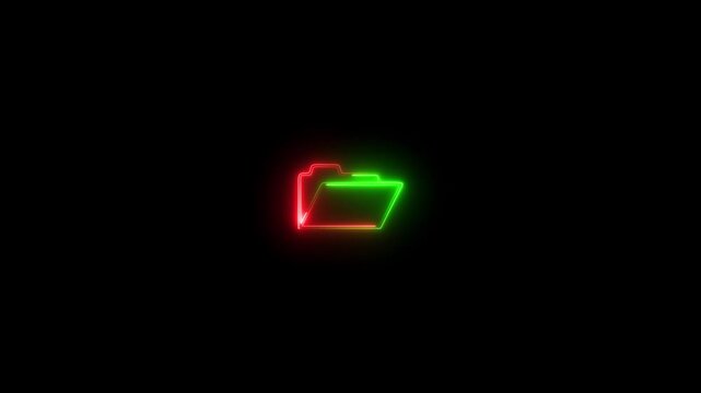 Paper icon, Document icon, Flat folder icon video animation. Open folder and close folder. Folders with documents. Four Folders icons. 4k video.