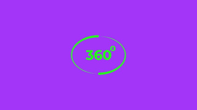 360 degree rotate view icon animation.360 degree view icon animation,Angle 360 degree. Virtual reality. Panorama. Transparent background.