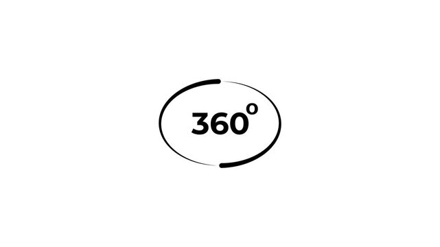 360 degree rotate view icon animation.360 degree view icon animation,Angle 360 degree. Virtual reality. Panorama. Transparent background.