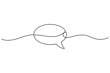 Obraz premium Speech bubble line art with editable stroke and flowing continuous line design
