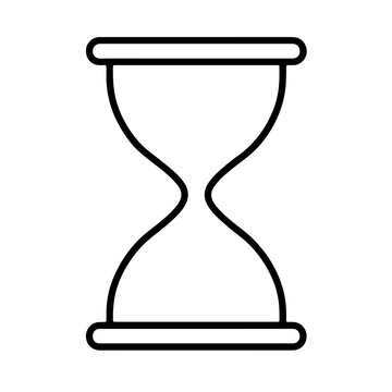 Hourglass time outline vector icon for deadline and waiting