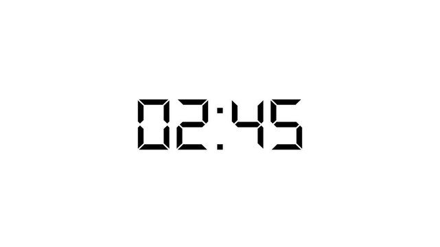 3 minutes countdown timer animation on transparent background .
