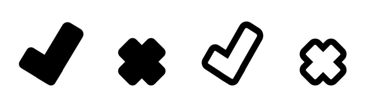 tick and cross button
