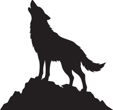 Fox On Mountain Peak Vector Illustration