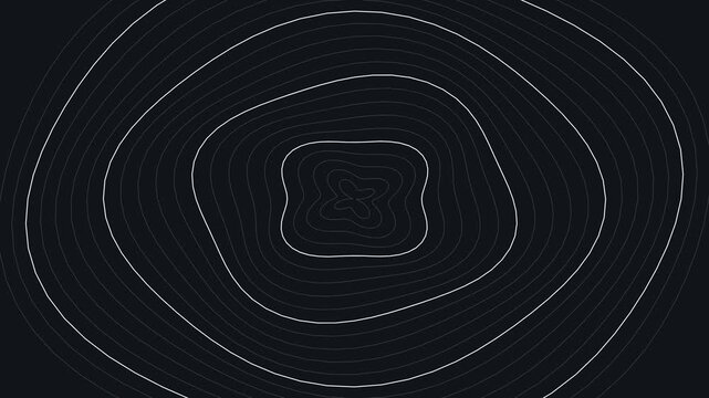 Minimalist topographic line animation, dark abstract wave background, elegant concentric geometric ripples for corporate presentation