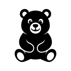 Obraz premium Cute sitting bear icon simple vector graphic