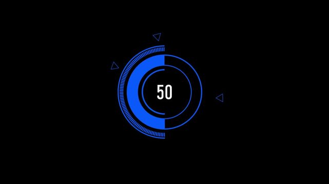 Blue Circular Progress Loading Animation on black bcakground.4k video