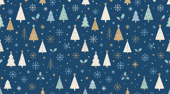 seamless pattern with christmas trees