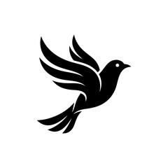 Fototapeta premium Elegant silhouette of a bird in flight simple graphic design element
