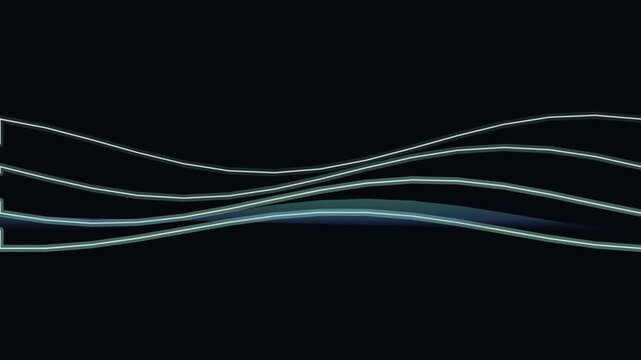 Abstract glowing sine wave motion with cyan