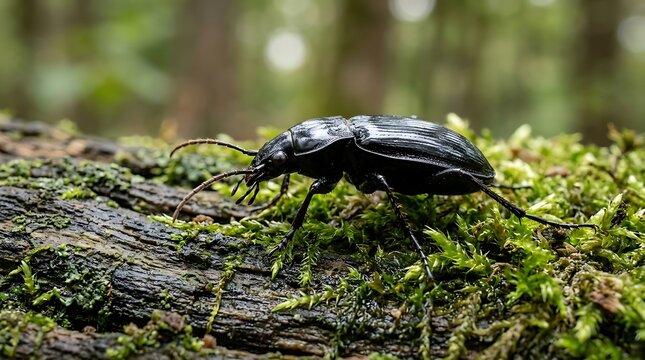 black beetle on the tree
