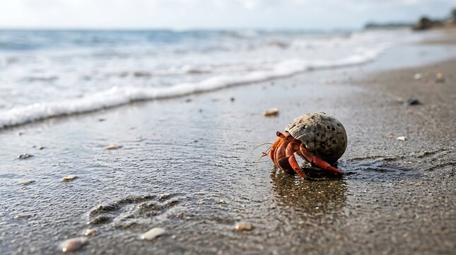 hermit crab on the beach