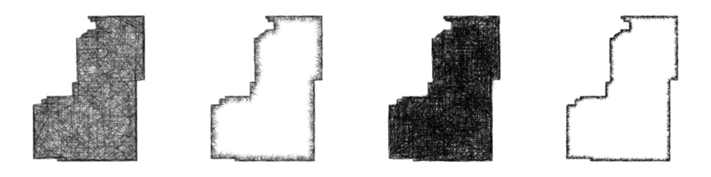 Sketch Sanpete, Utah outline map design set