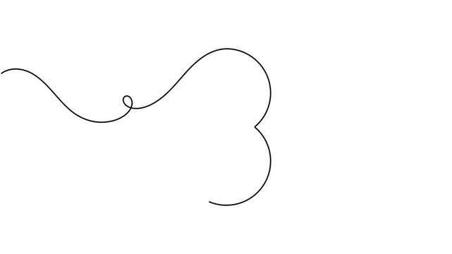 Anniversary number of three icon sign continuous one line drawing on white background minimalist single art collection of calendar events symbol animation