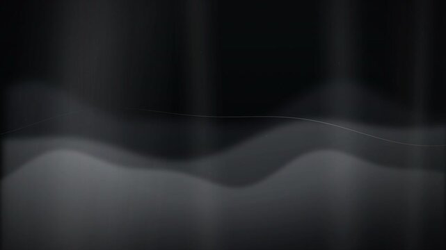 Widescreen Black and Grey Smoky Wave Layers with Single Delicate Flowing Line Minimal Dark Seamless Loop