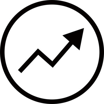 Modern flat-style collection of business growth arrow icons featuring upward trends, bar charts, financial performance, investment, profits, analytics and business success concepts. Clean minimalist g