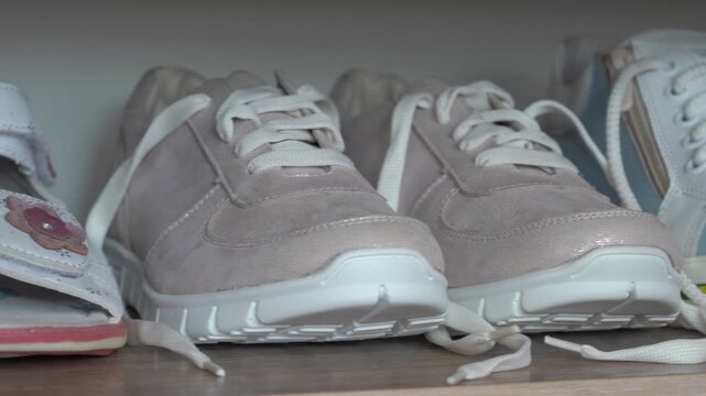 small shoes on the shelf, Spring and Summer Children's Shoes Review