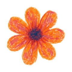 Obraz premium PNG Vibrant crayon flower illustration.