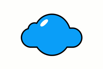 Fototapeta premium Blue cloud icon isolated on white.