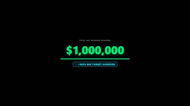 Digital money milestone counter rolling to one million dollars with alpha channel transparent background