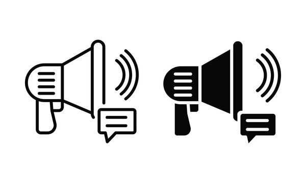 Promotion Icon Set in Outline and Black Silhouette for Marketing Advertising Sales Discount Business Campaign Vector illustration.