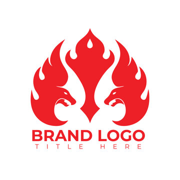 Modern Flaming Falcon Vector Logo