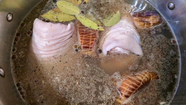 A beautiful large roasted pork knuckle.