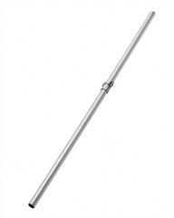 Obraz premium Metal pipe segment with connector on white background