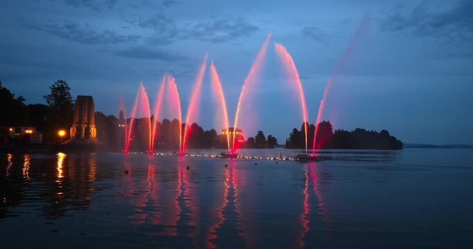 Light shows in Verbania on lake Maggiore