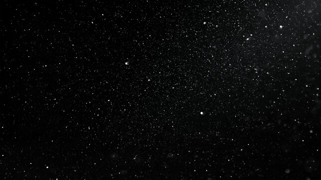 Floating White Dust Particles Overlay on Black Background