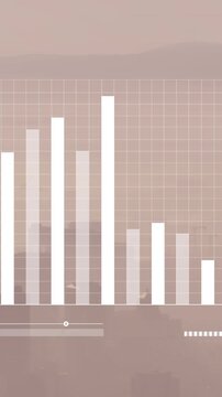 Animation of financial data processing over cityscape
