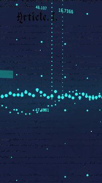 Animation of graphs, moon and numbers moving over article 1 text
