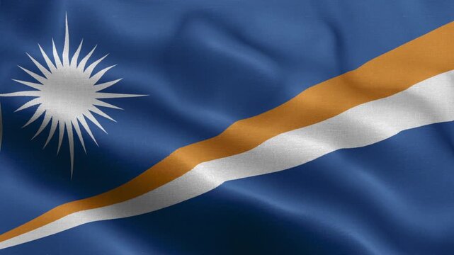Marshall Islands Flag Waving Animation | Realistic 3D National Flag Loop 4K