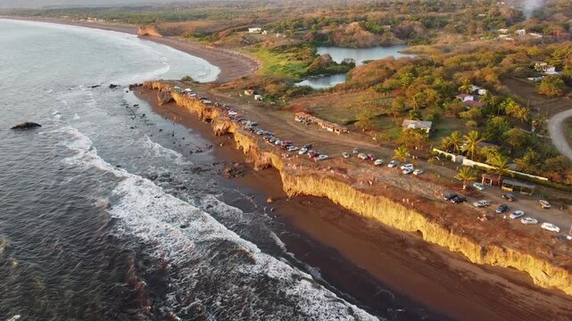 Aerial view of Pe&ntilde;&oacute;n de Guacalillo at sunset in Costa Rica