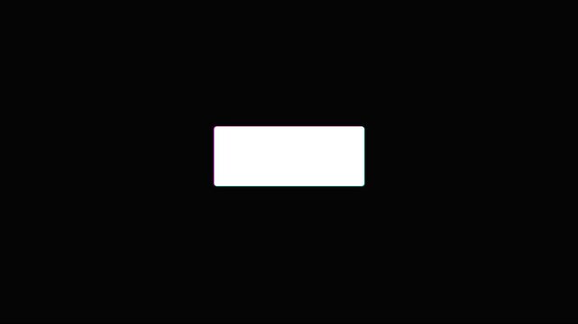 Glitch effect minus sign symbol animation, digital error style motion 4k