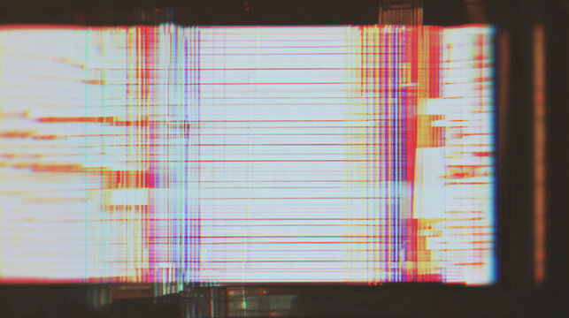 Abstract Digital Signal Interference With Colorful Glitch Distortion