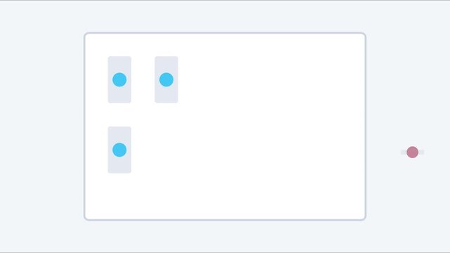 Minimalist ui interface animation with rotating fan and toggle switch for digital app and software development projects 4k