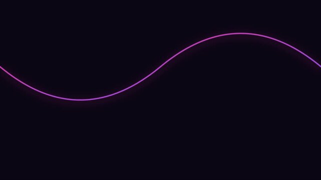 Neon purple sine wave motion background, abstract glowing light line animation 4k
