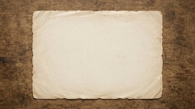 Old vintage paper sheet on rustic wooden background