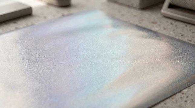 Closeup of a textured iridescent metallic surface