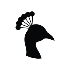 Obraz premium Simple peacock head silhouette vector flat illustration design.