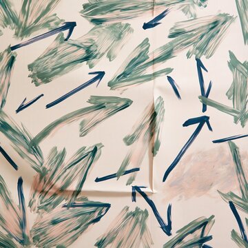 Flip-chart paper with chunky marker arrows and scribbles, featuring a matte toothy texture and soft pastel colors for workshop and business backgrounds