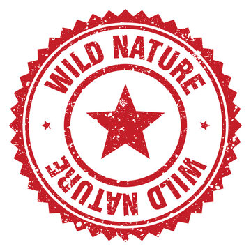 wild nature red grunge round stamp. wild nature stamp