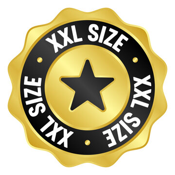 xxl size golden badge. xxl size gold seal or medal