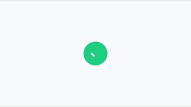 Animated green checkmark morphing into a circle, minimalist ui motion for success and completion feedback animation 4k